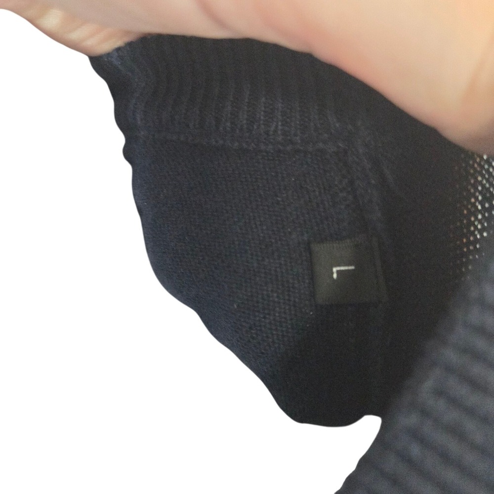 Balmain Paris Logo Knit Sweater Navy Cotton Crewneck L Quiet Luxury $600 MSRP - Picture 4 of 7